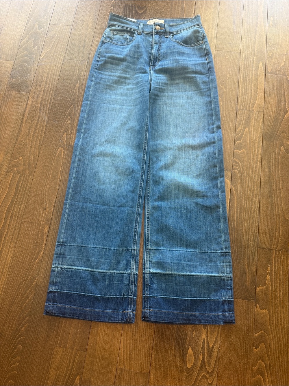 Current/Elliott Wide Leg Blue Denim Jeans